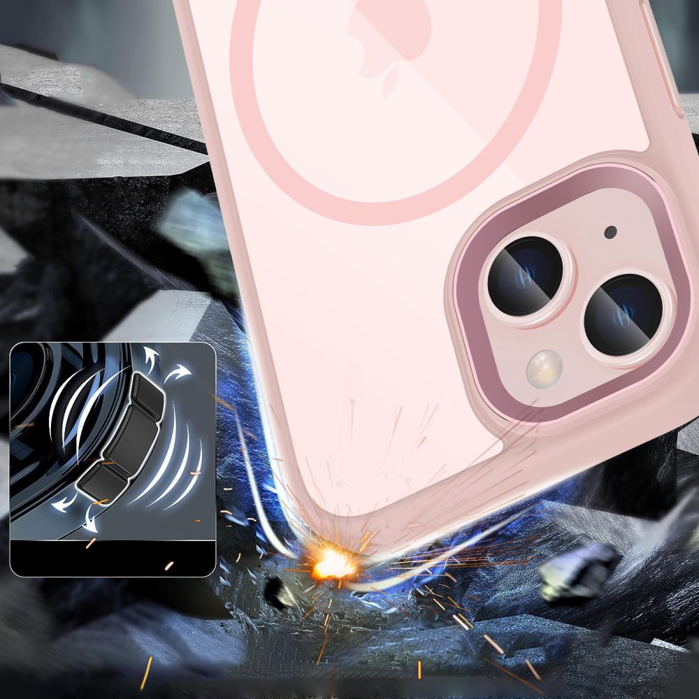 Tech-Protect Tech-Protect iPhone 15 Skal MagSafe MagMat Rosa/Transparent