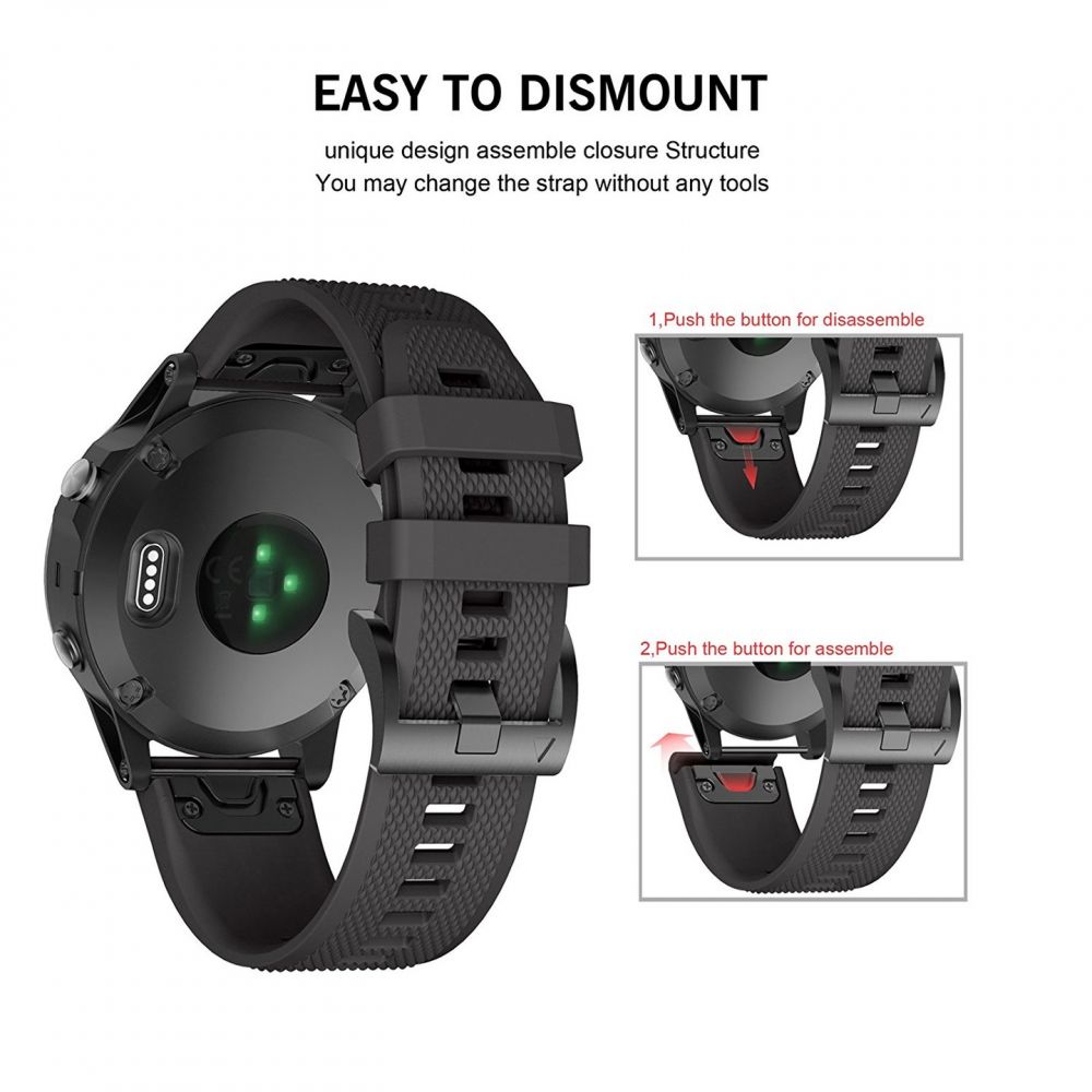 Tech-Protect Tech-Protect Garmin Fenix 26 mm Armband Smooth Svart