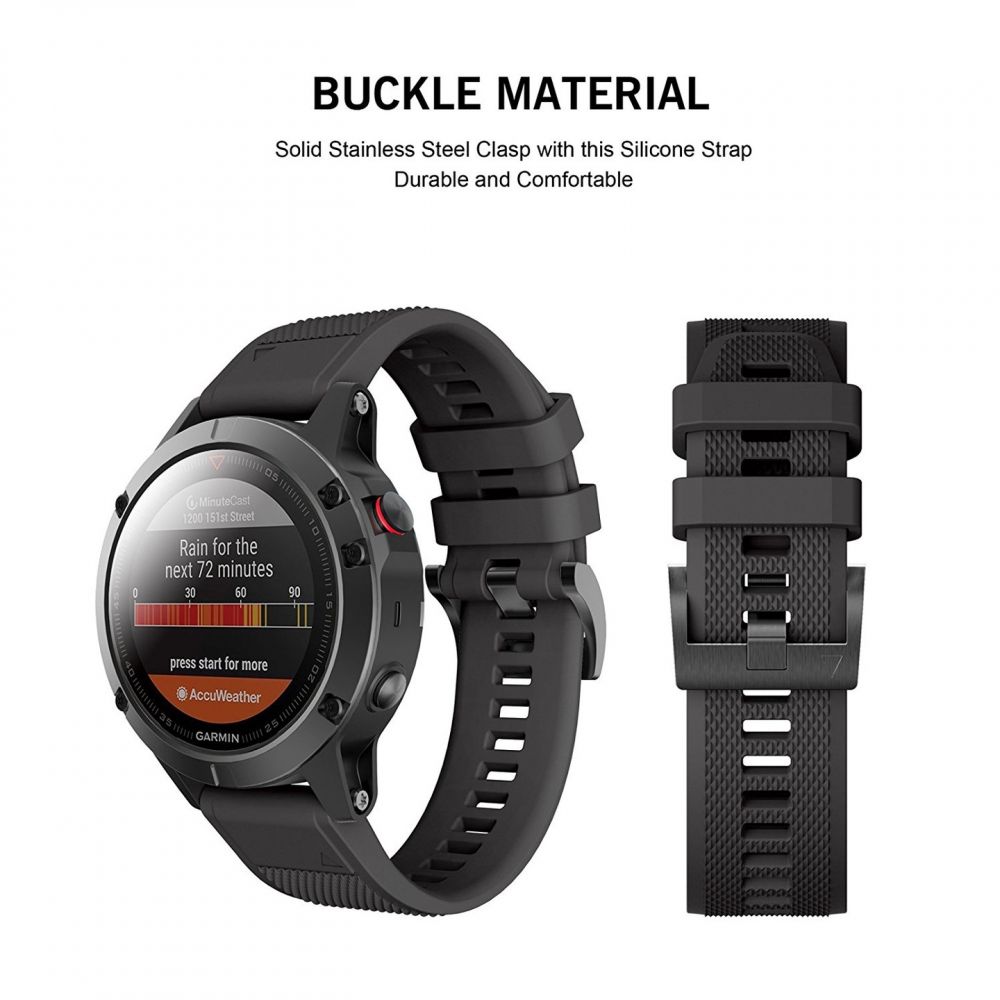 Tech-Protect Tech-Protect Garmin Fenix 5/6/6 Pro/7 Armband Smooth Svart