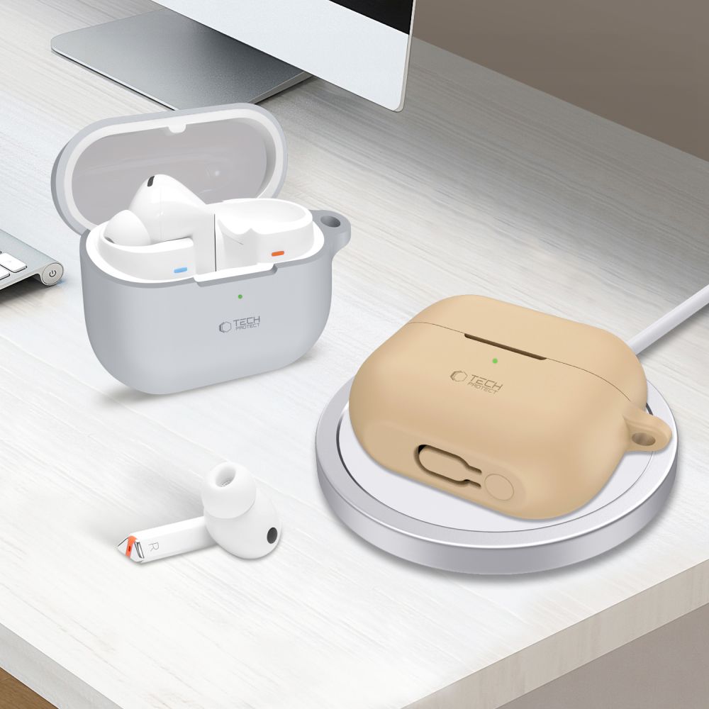 Tech-Protect Tech-Protect Galaxy Buds 3/3 Pro Skal Silikon Hook Caffe Latte