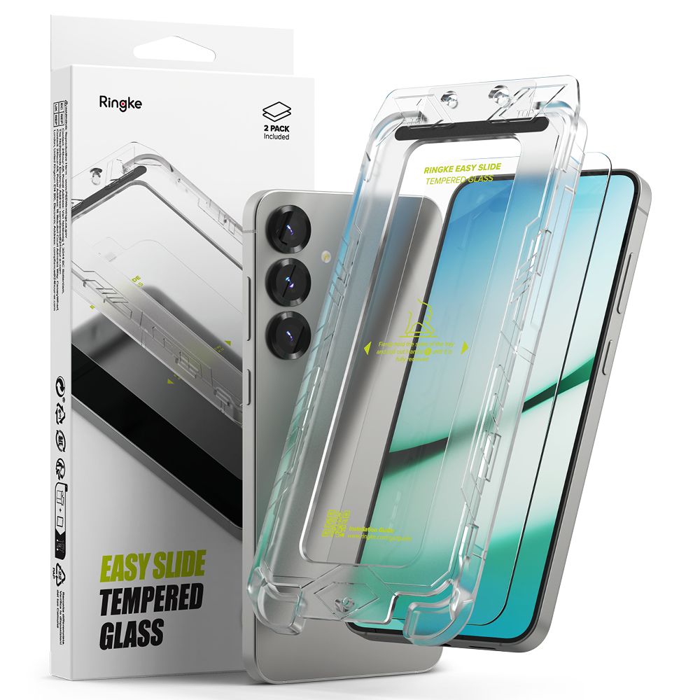 Ringke Ringke Galaxy S25 / S24 2-PACK Easy Slide Skärmskydd Härdat Glas