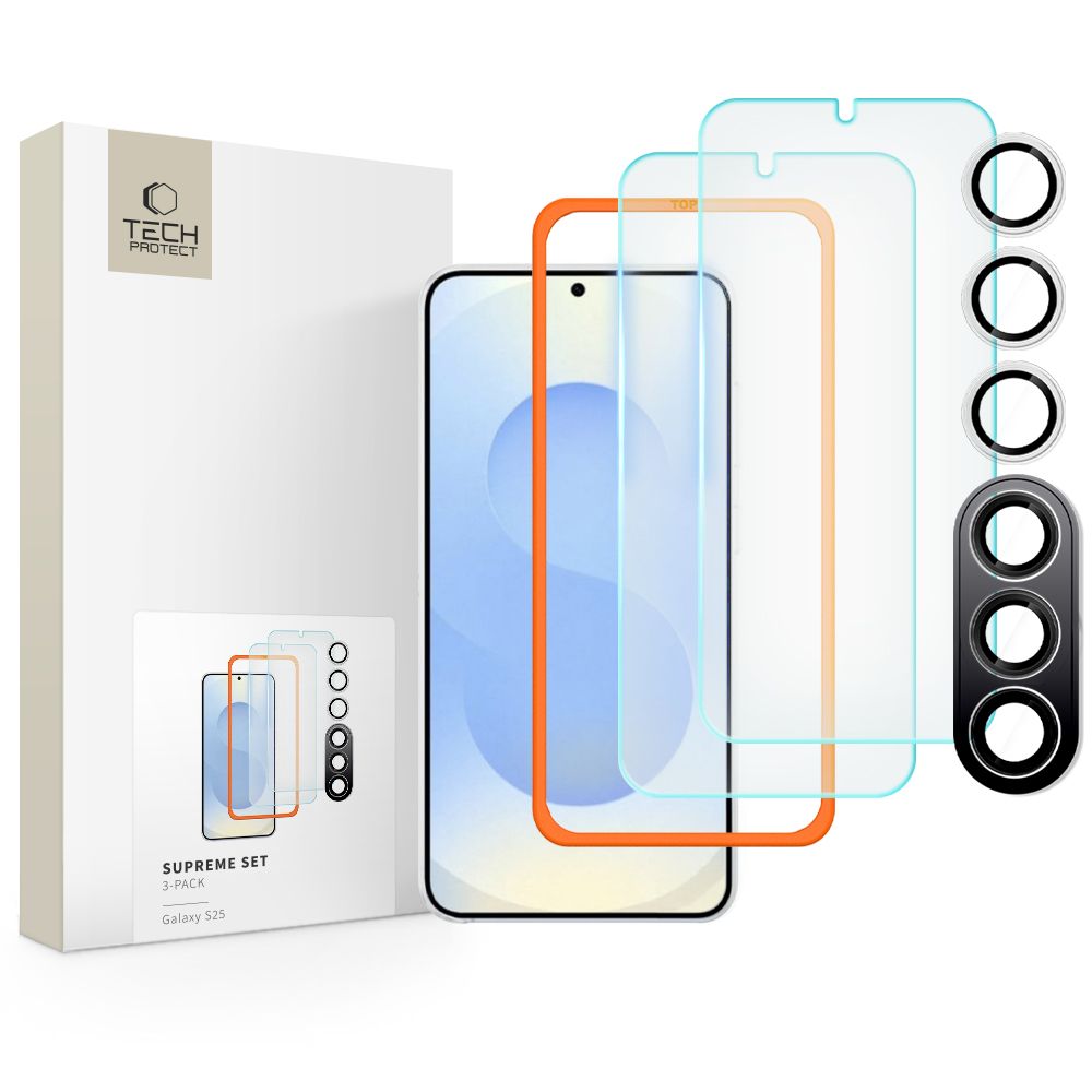 Tech-Protect Tech-Protect Galaxy S25 3-PACK Skärmskydd/Linsskydd