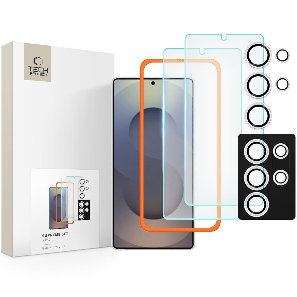 Tech-Protect Tech-Protect Galaxy S25 Ultra 3-PACK Skärmskydd/Linsskydd