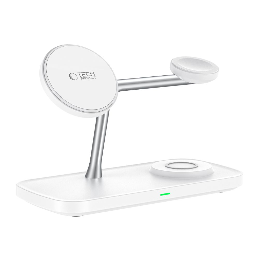 Tech-Protect Tech-Protect 3in1 15W Trådlös Magnetisk MagSafe Laddare Vit