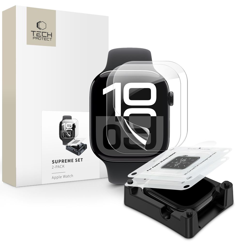 Tech-Protect Tech-Protect Apple Watch 10 46 mm 2-PACK Skärmskydd HydroGel Clear