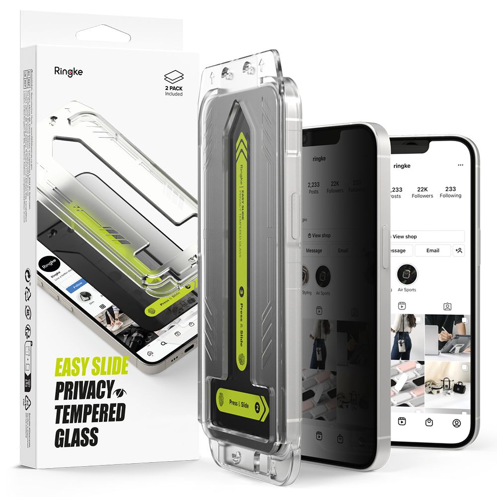 Ringke Ringke iPhone 17e/16e/14/13/13 Pro 2-PACK Easy Slide Skärmskydd