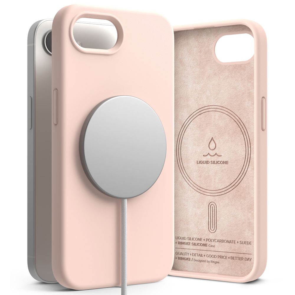 Ringke Ringke iPhone 17e / 16e Skal MagSafe Silikon Pink Sand