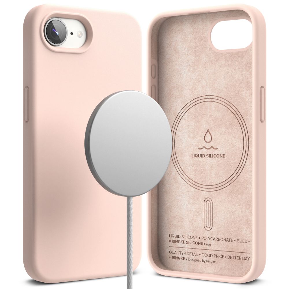 Ringke Ringke iPhone 17e / 16e Skal MagSafe Silikon Pink Sand