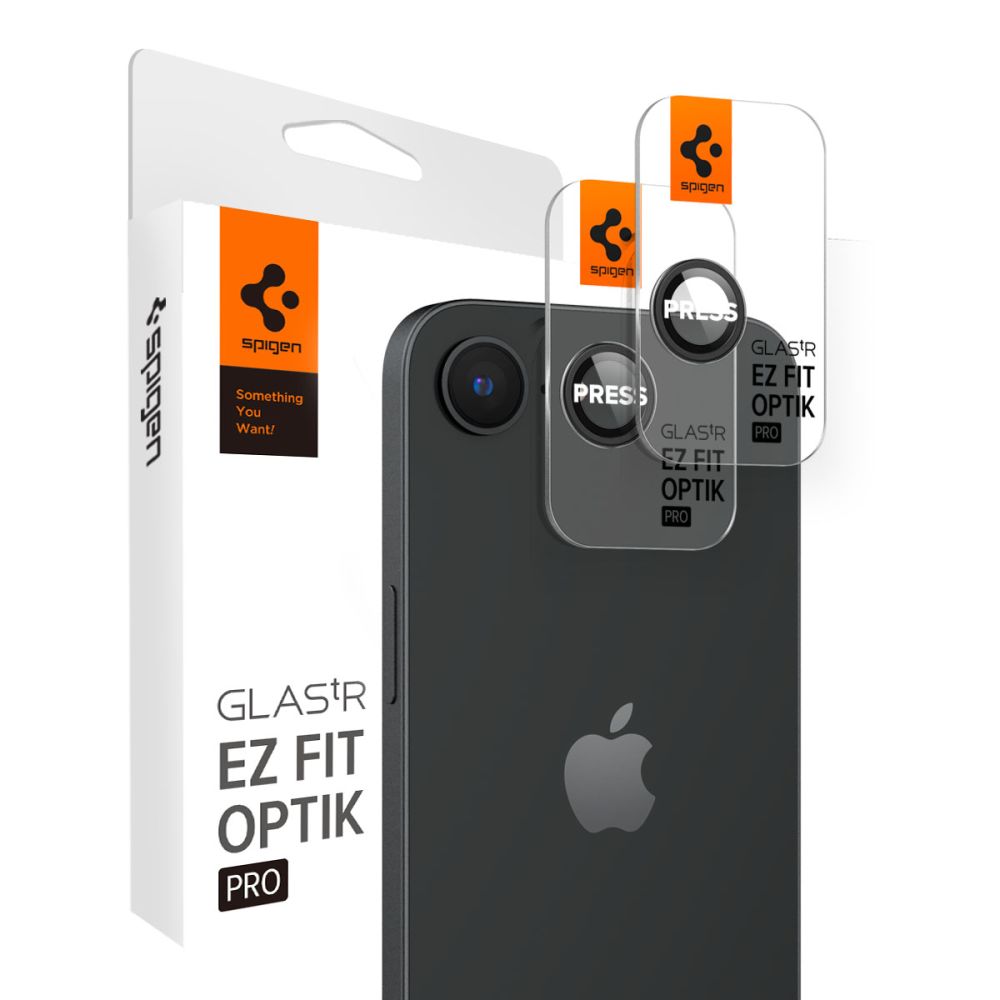 Spigen Spigen iPhone 17e / 16e 2-PACK Linsskydd GLAS.tR Optik Svart