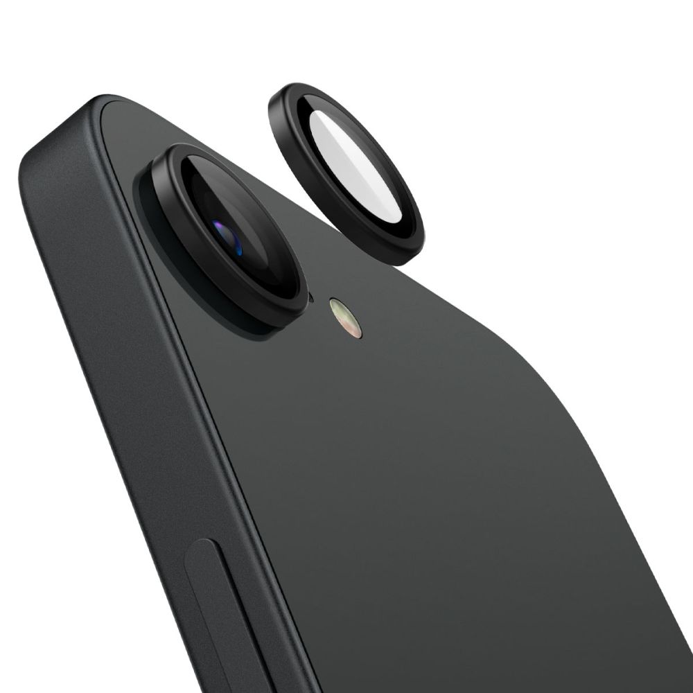 Spigen Spigen iPhone 17e / 16e 2-PACK Linsskydd GLAS.tR Optik Svart