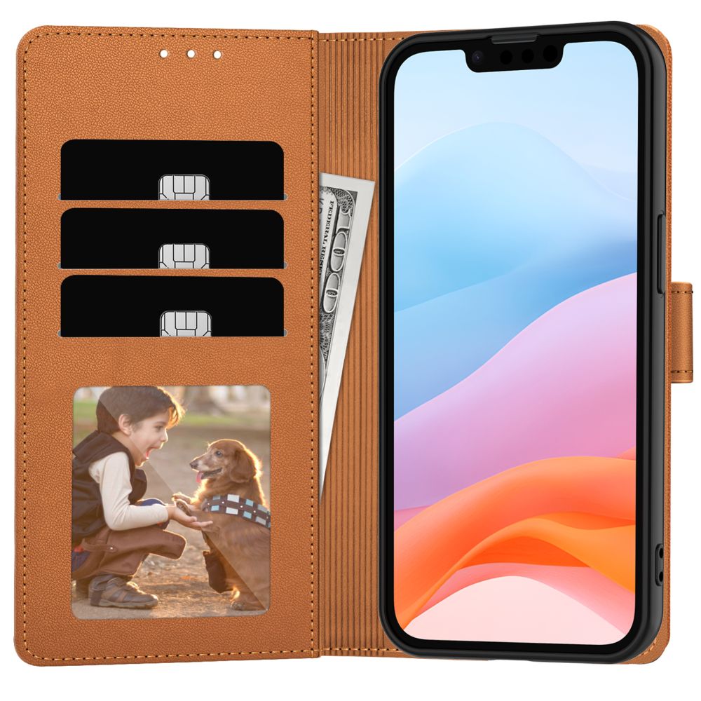 Tech-Protect Tech-Protect iPhone 17e / 16e Fodral Läder Saddle Brown