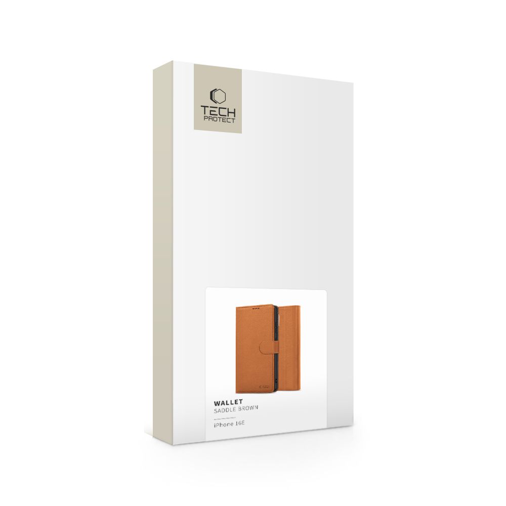 Tech-Protect Tech-Protect iPhone 17e / 16e Fodral Läder Saddle Brown