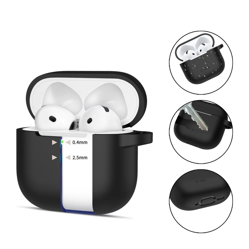 Tech-Protect Tech-Protect AirPods 4 Skal Silikon Hook Svart