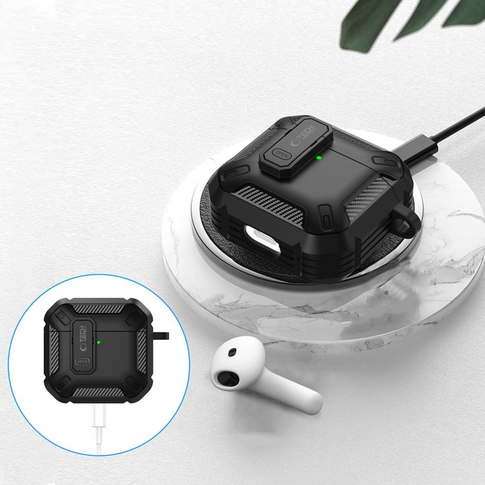 Tech-Protect Tech-Protect AirPods 4 Skal Carbonox Svart