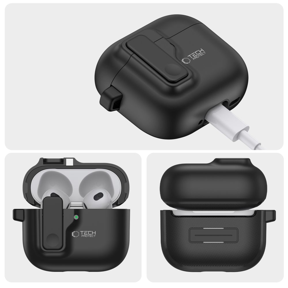 Tech-Protect Tech-Protect AirPods 4 Skal Slim Hook Svart