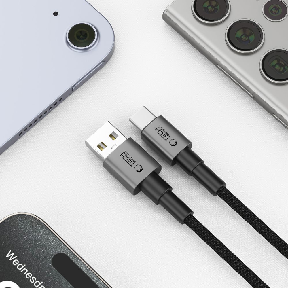 Tech-Protect Tech-Protect 1m 15W/3A USB-C - USB-A Kabel UltraBoost Iron Grey
