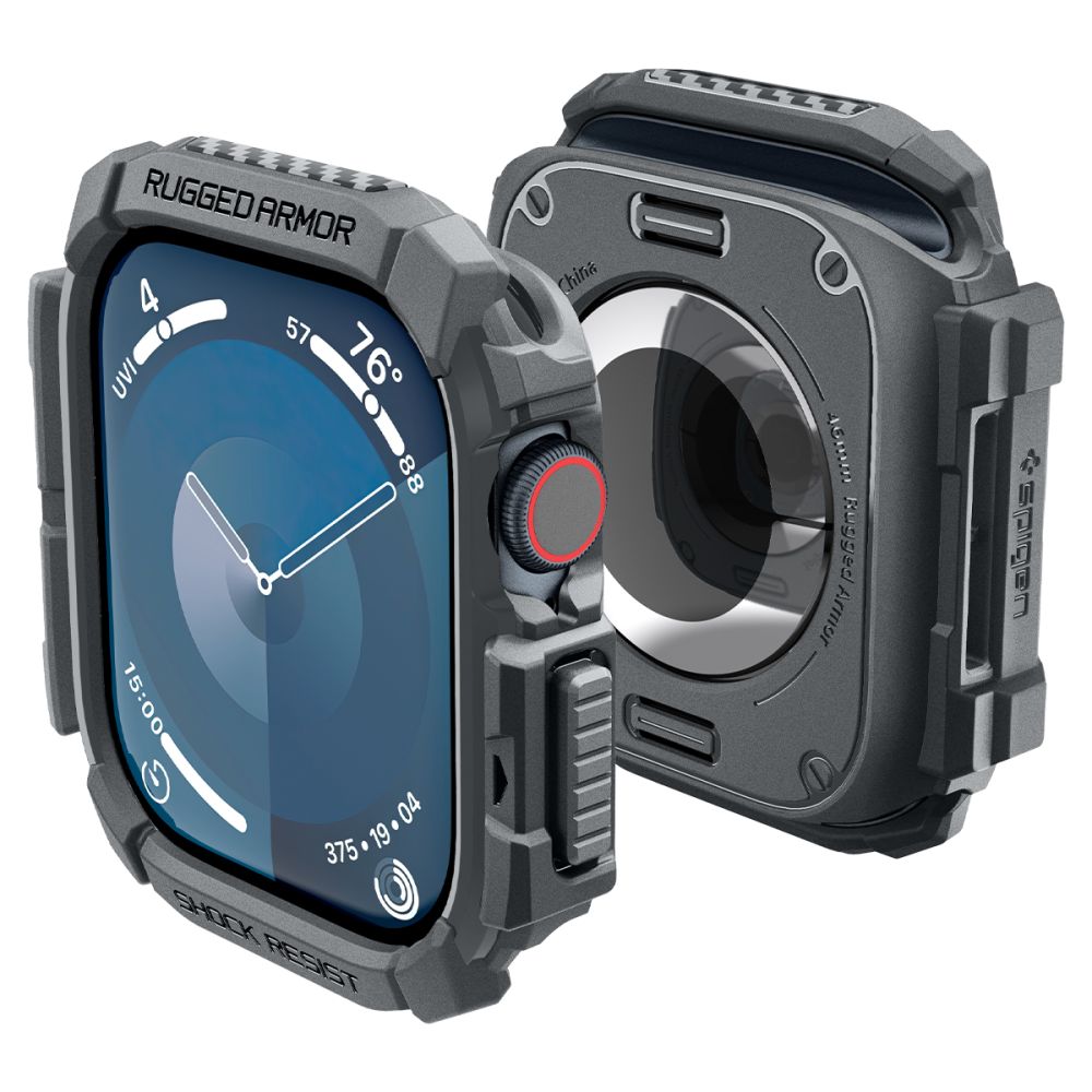 Spigen Spigen Apple Watch 11/10 46 mm Skal Rugged Armor Mörk Grå