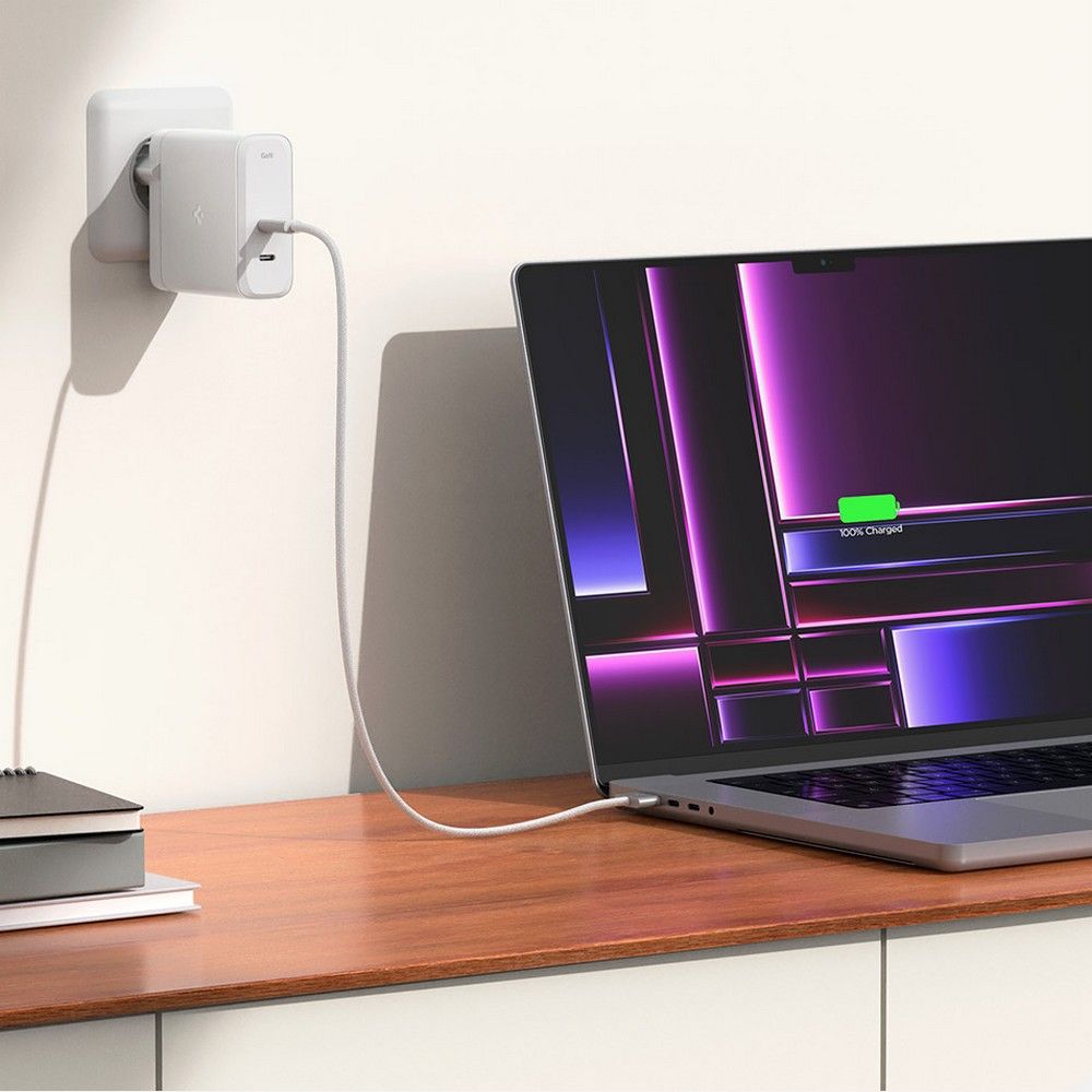 Spigen Spigen 140W 2x USB-C Väggladdare Arcstation Pro Vit