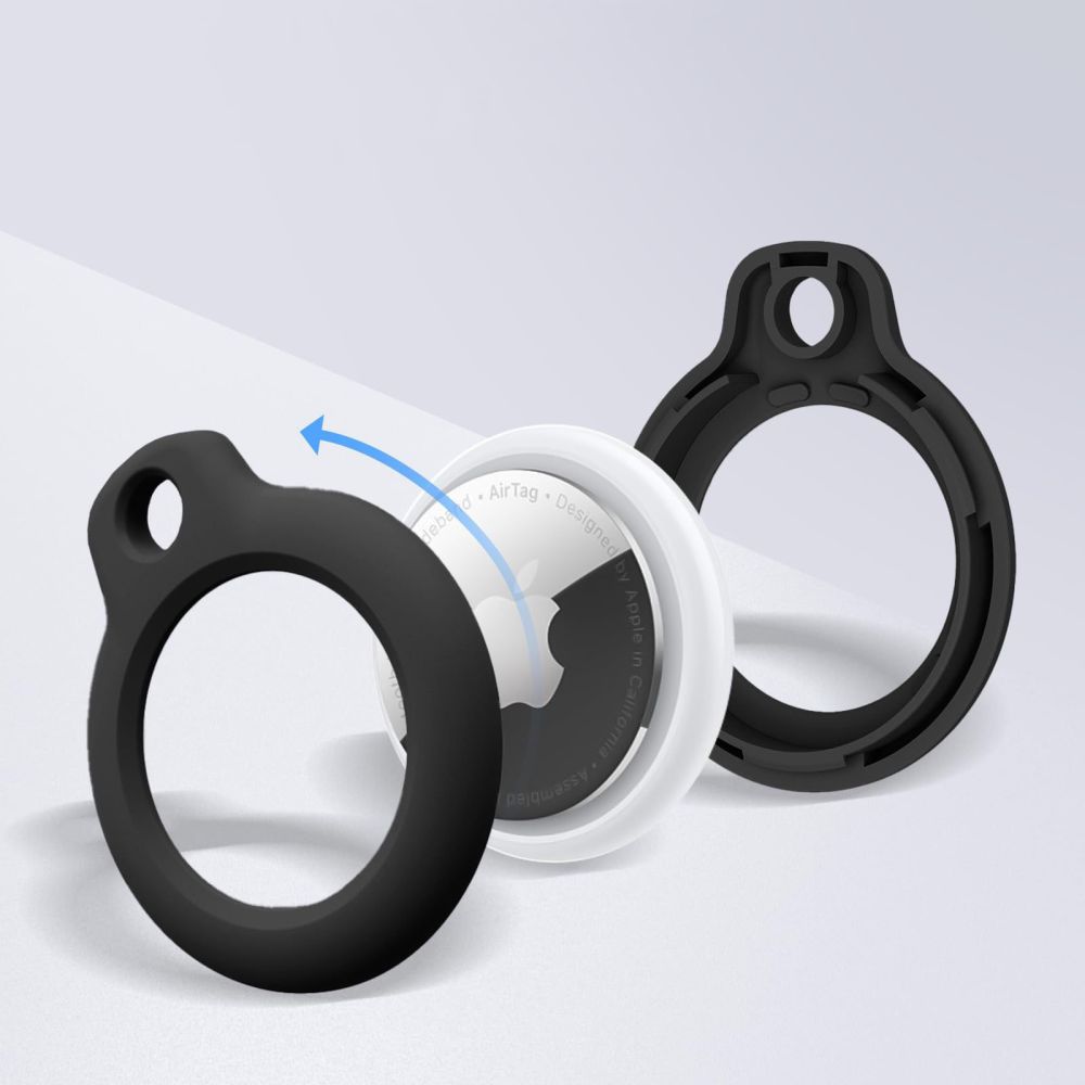 Tech-Protect Tech-Protect Apple AirTag 2/1 2-PACK Hållare Rough Svart