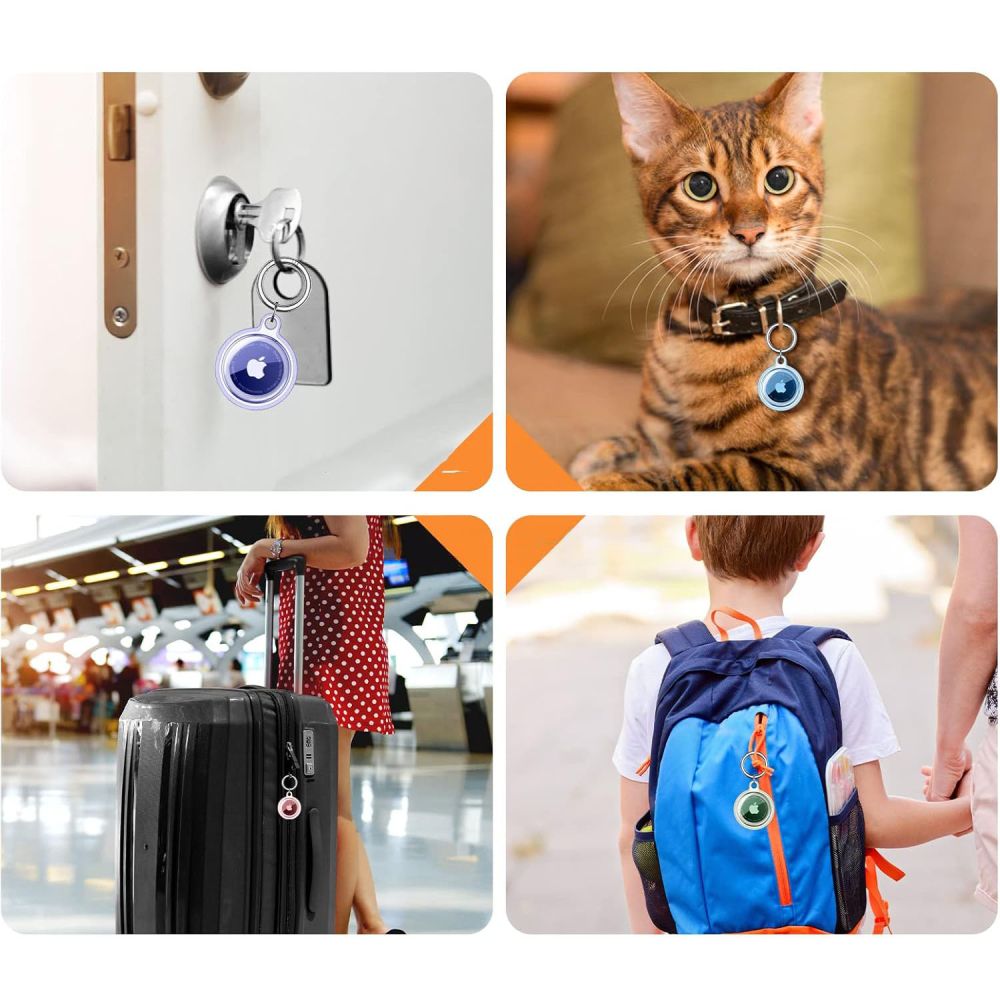 Tech-Protect Tech-Protect Apple AirTag 2/1 4-PACK Hållare Icon Transparent