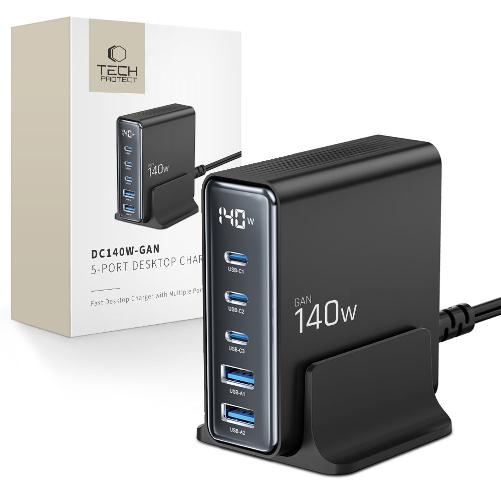 Tech-Protect Tech-Protect 140W Laddstation USB-C / USB-A Svart