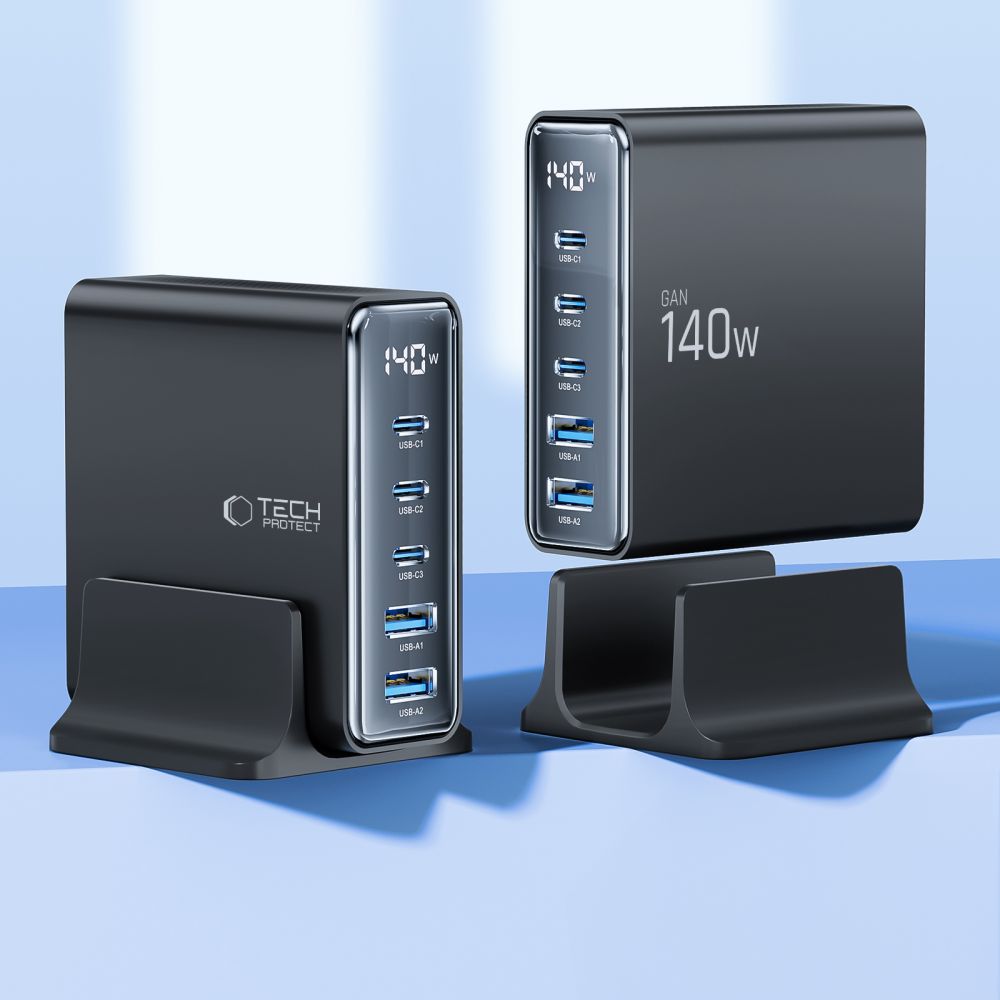 Tech-Protect Tech-Protect 140W Laddstation USB-C / USB-A Svart