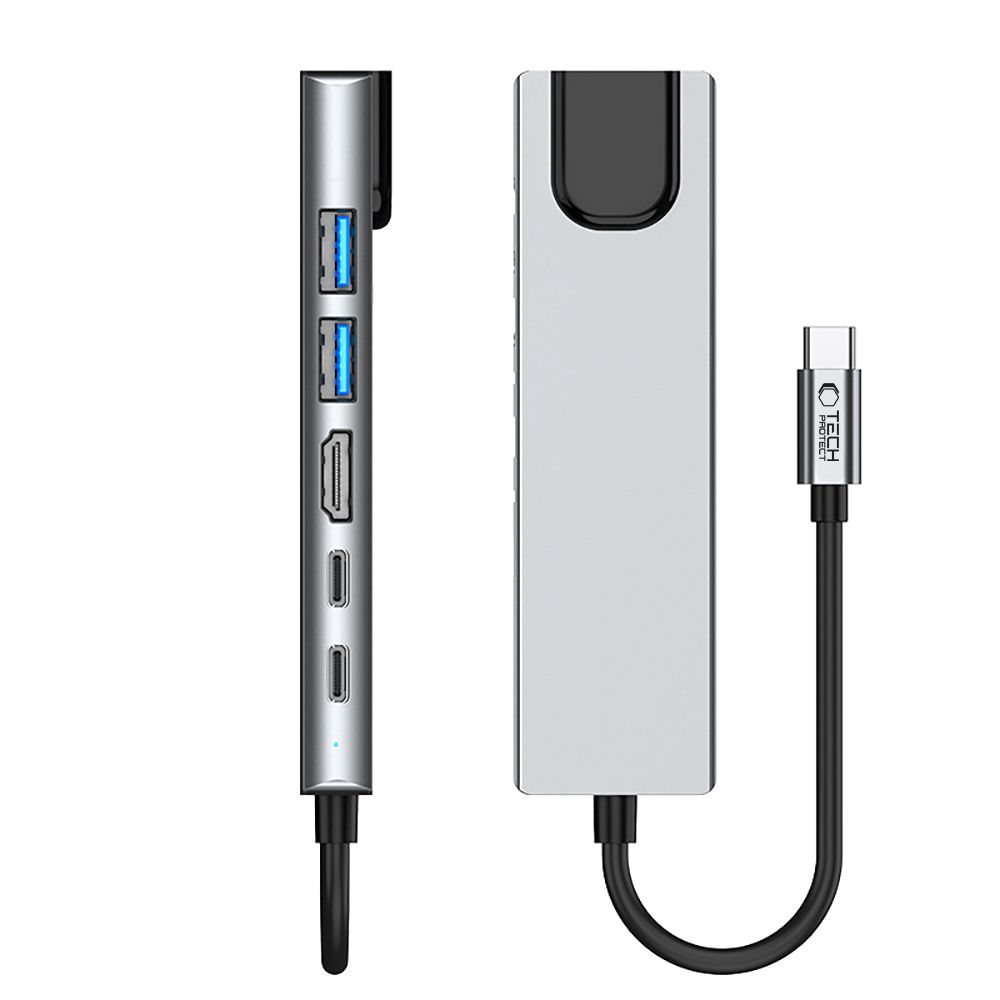 Tech-Protect Tech-Protect 6in1 USB-C Hub - USB-C / USB 3.0/2.0 / HDMI / RJ45