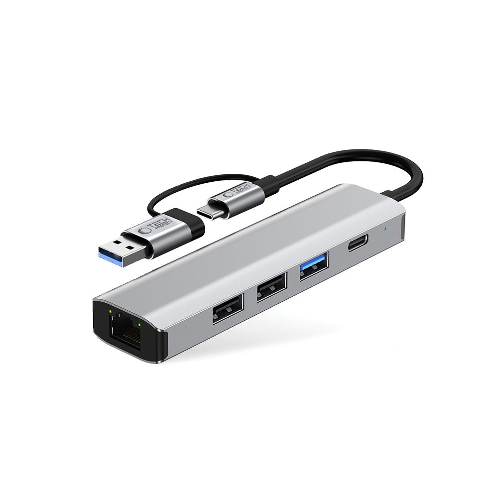 Tech-Protect Tech-Protect 5in1 USB-C/USB-A Hub - USB-C / USB 3.0/2.0 / RJ45