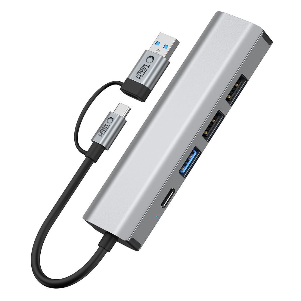 Tech-Protect Tech-Protect 5in1 USB-C/USB-A Hub - USB-C / USB 3.0/2.0 / RJ45