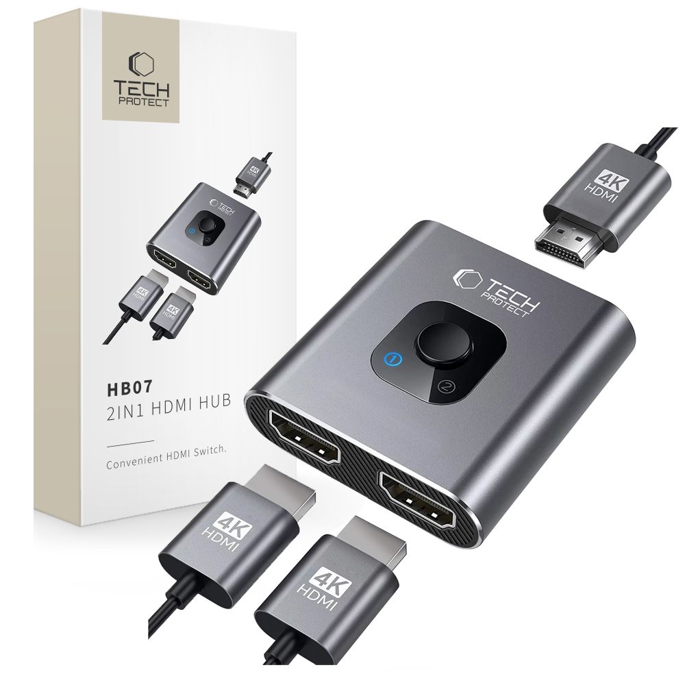 Tech-Protect Tech-Protect 2in1 4K 60Hz HDMI Adapter Grå