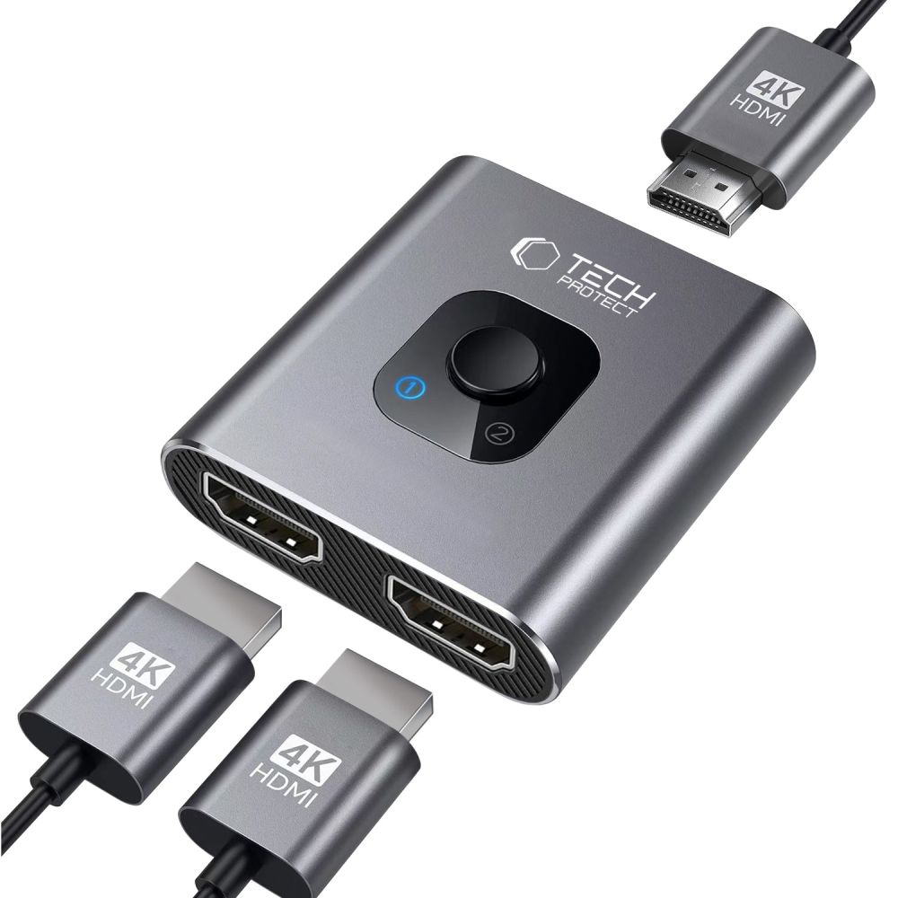 Tech-Protect Tech-Protect 2in1 4K 60Hz HDMI Adapter Grå