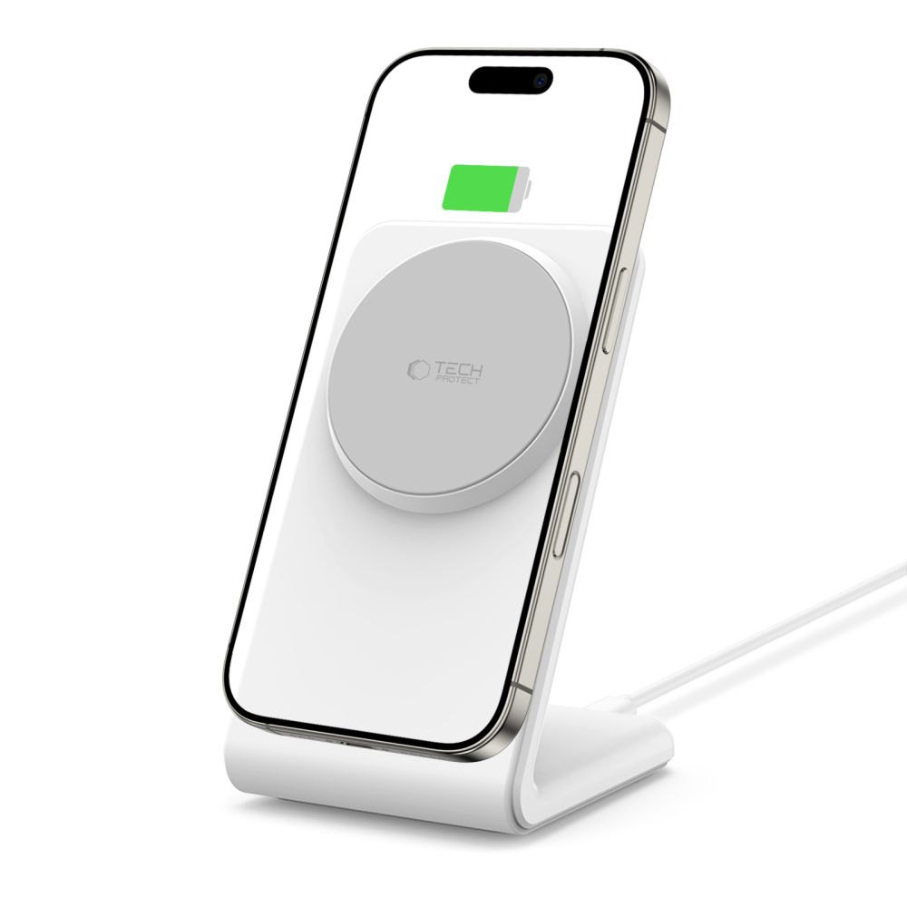 Tech-Protect Tech-Protect 15W Qi Magnetisk MagSafe Laddare Vit