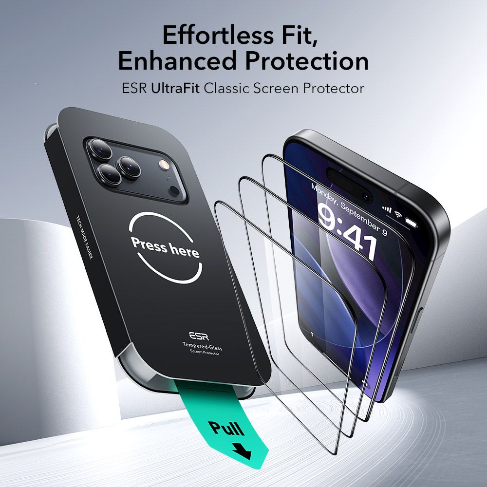 ESR ESR iPhone 17 Pro 2-PACK Skärmskydd UltraFit Härdat Glas Transparent