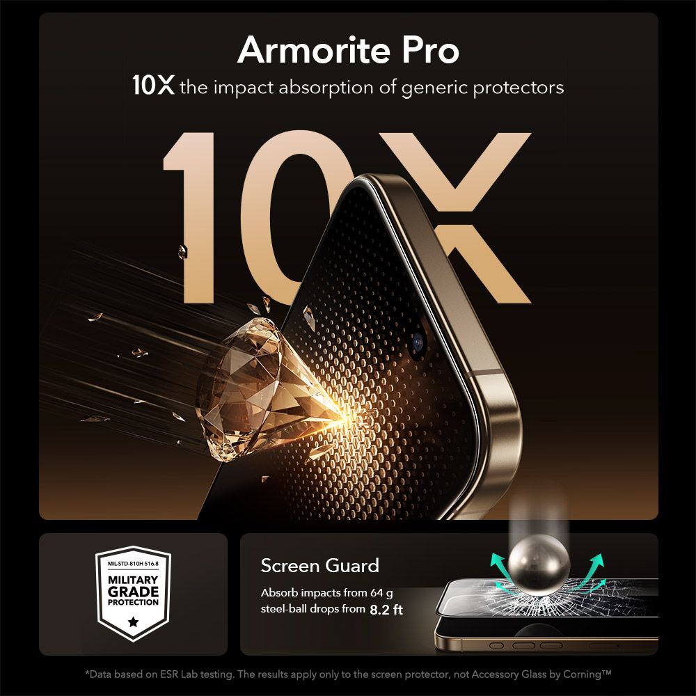 ESR ESR iPhone 17 Pro UltraFit Armorite Pro Skärmskydd Härdat Glas