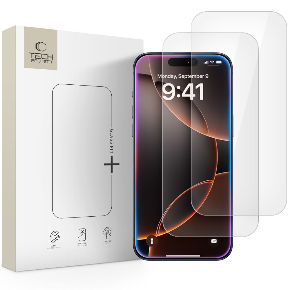Tech-Protect Tech-Protect iPhone 17 Pro/17/16 Pro 2-PACK Skärmskydd Härdat Glas Transparent