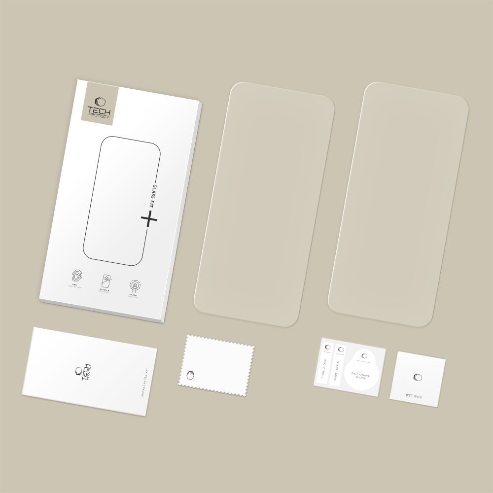 Tech-Protect Tech-Protect iPhone 17 Pro/17/16 Pro 2-PACK Skärmskydd Härdat Glas Transparent