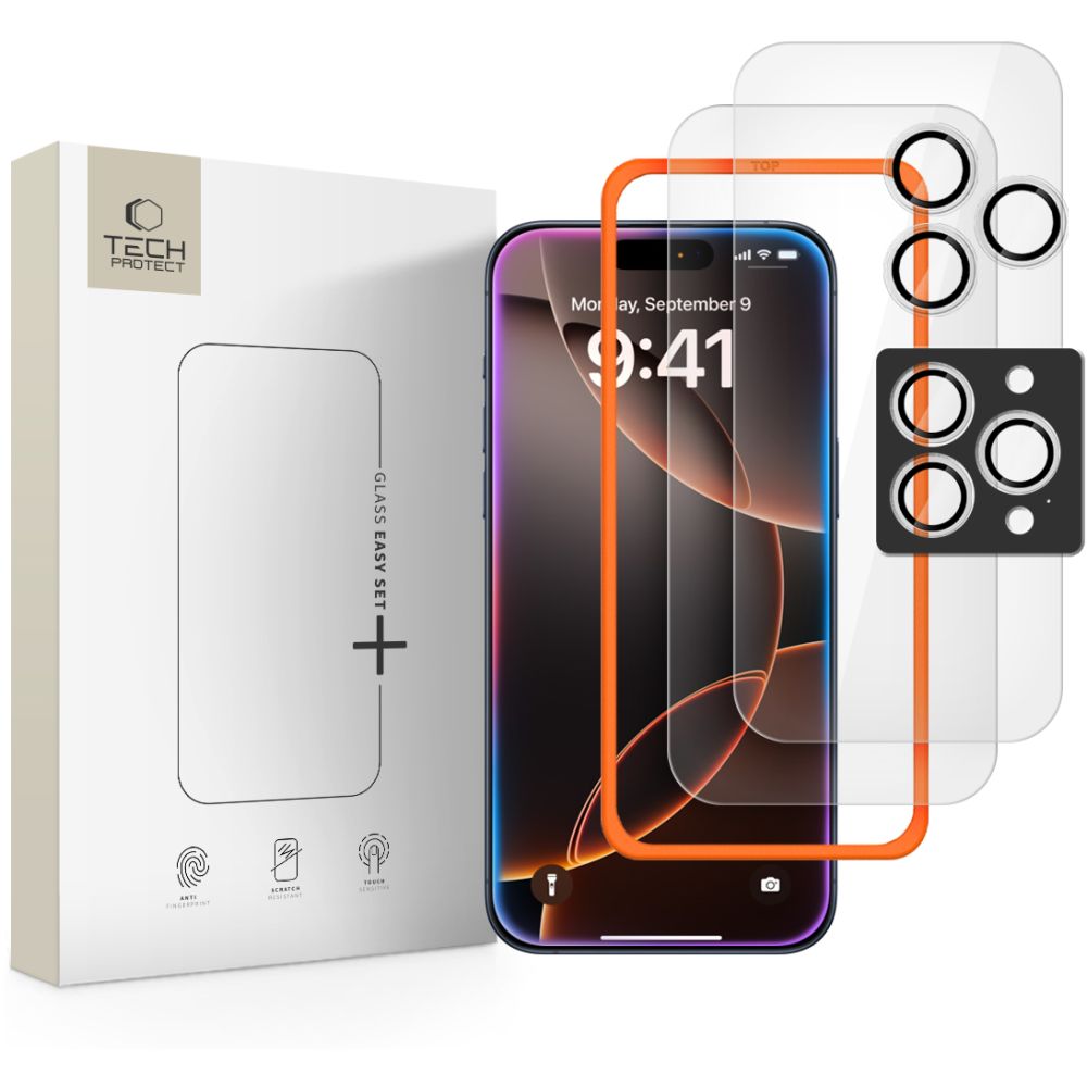 Tech-Protect Tech-Protect iPhone 17 Pro Max/16 Pro Max 3-PACK Skärmskydd/Linsskydd