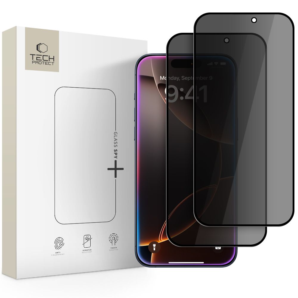 Tech-Protect Tech-Protect iPhone 17 Pro/17/16 Pro 2-PACK Skärmskydd Härdat Glas Privacy