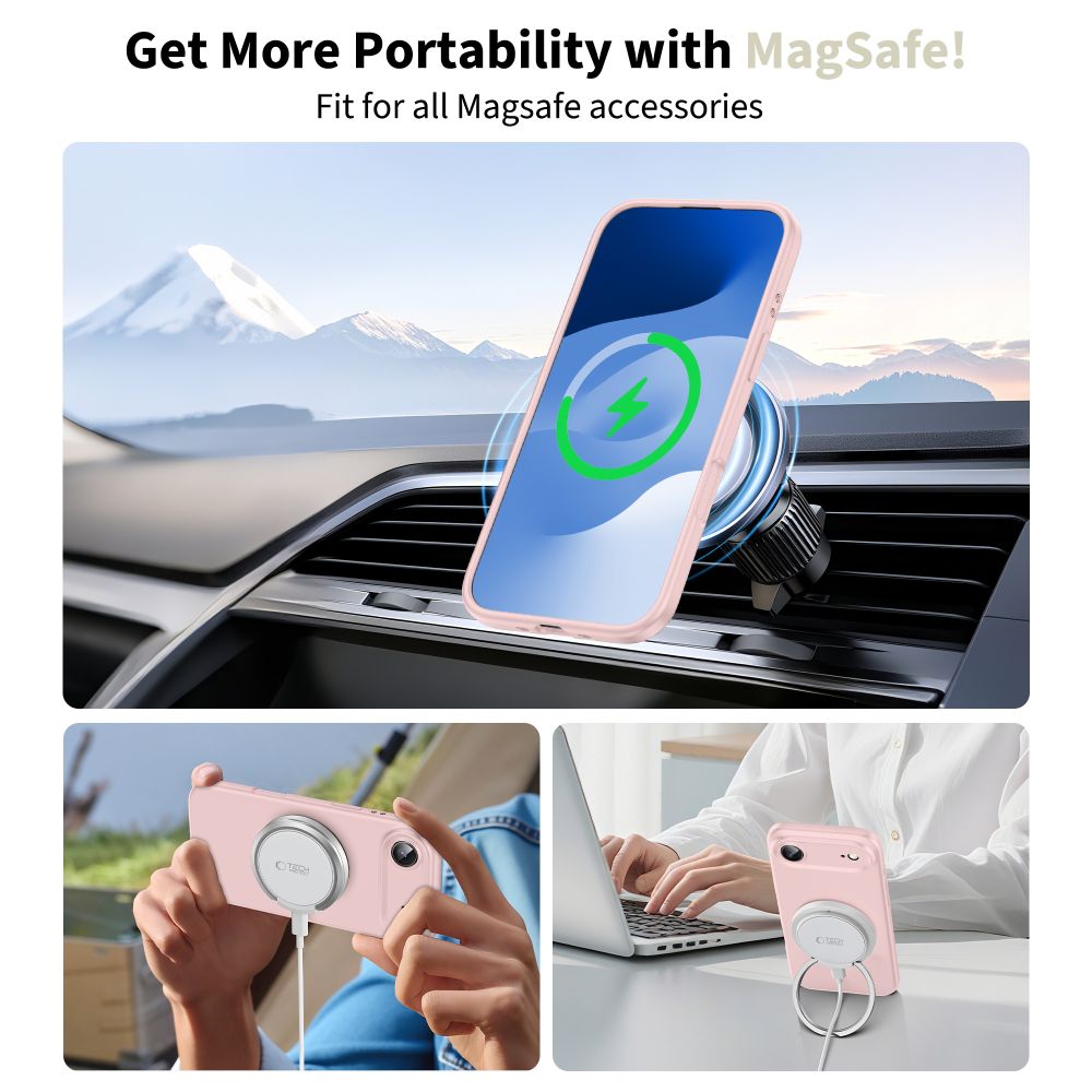 Tech-Protect Tech-Protect iPhone Air Skal MagSafe Silicone Pink Pearl