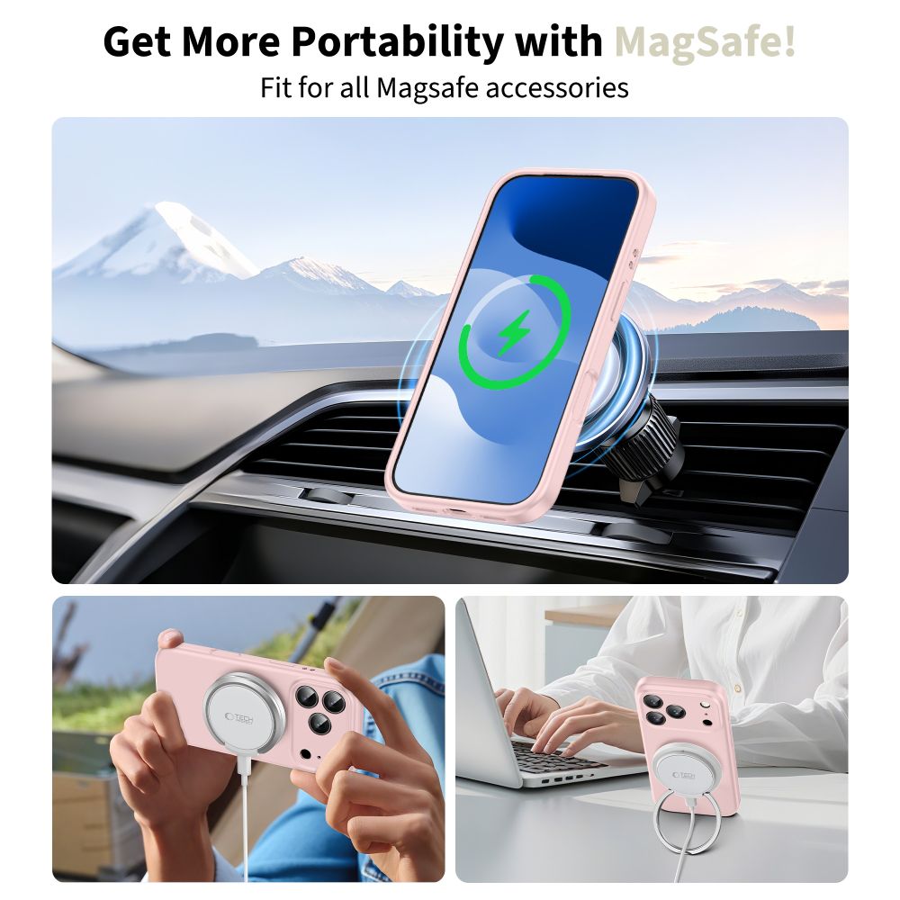 Tech-Protect Tech-Protect iPhone 17 Pro Skal MagSafe Silicone Pink Pearl