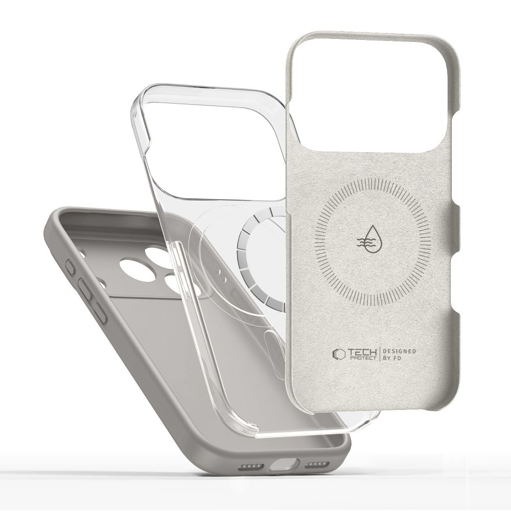 Tech-Protect Tech-Protect iPhone 17 Pro Skal MagSafe Silicone Stone Grey