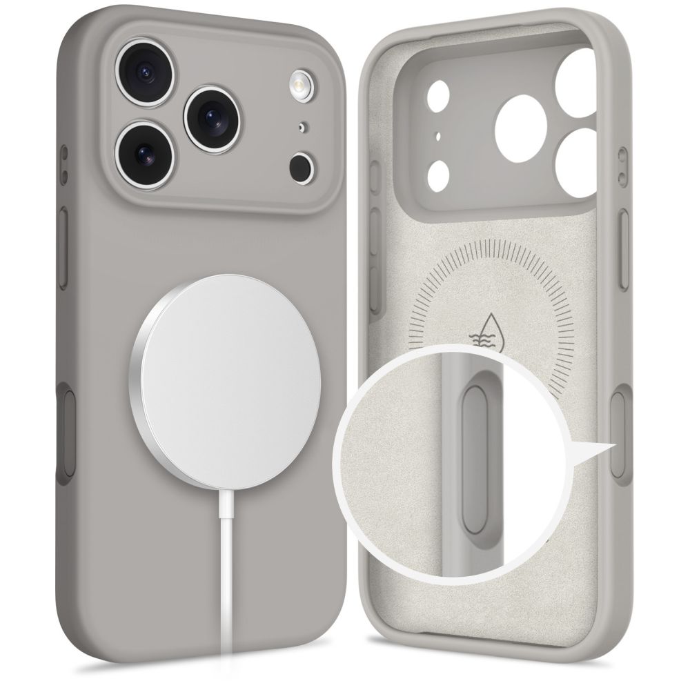 Tech-Protect Tech-Protect iPhone 17 Pro Max Skal MagSafe Silicone Stone Grey