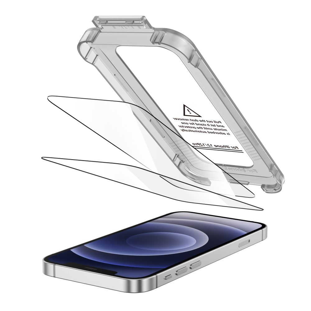 Tech-Protect Tech-Protect iPhone 12 / 12 Pro 2-PACK Skärmskydd Quick Set+ Svart