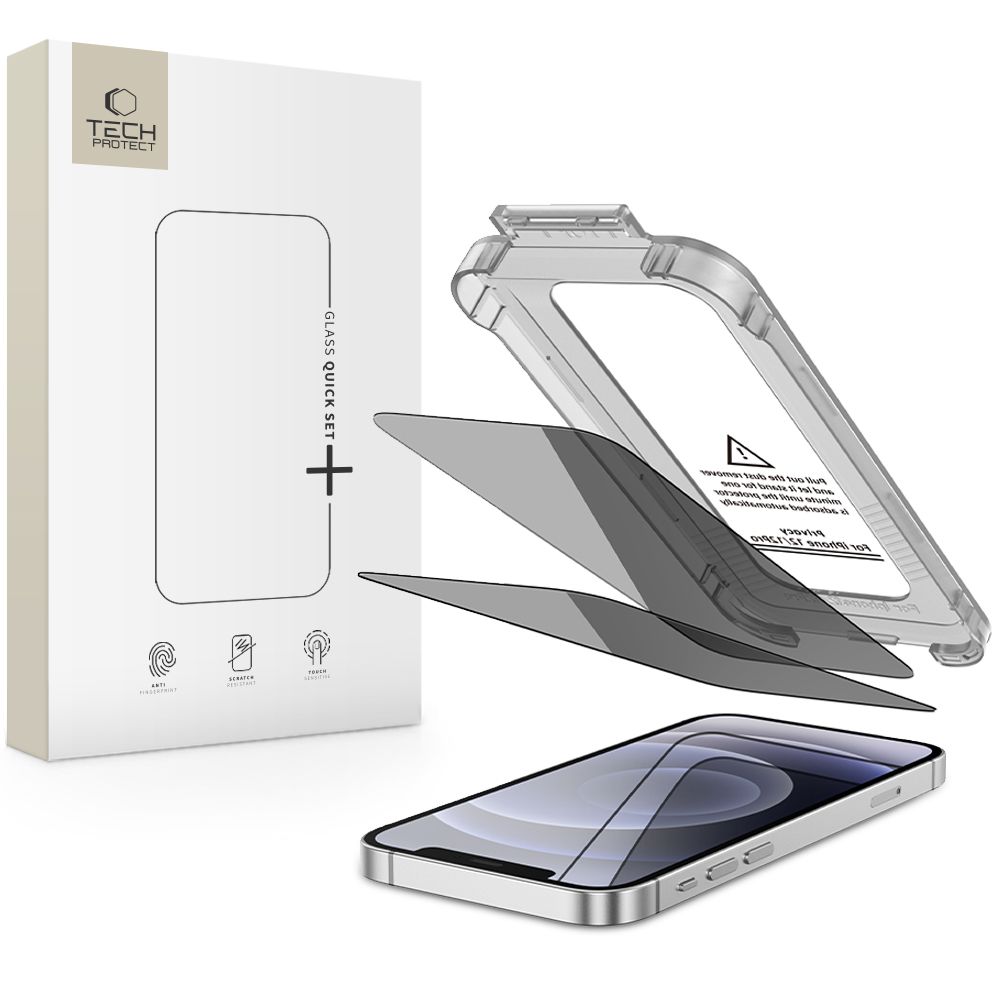 Tech-Protect Tech-Protect iPhone 12 / 12 Pro 2-PACK Skärmskydd Quick Set Spy+ Privacy