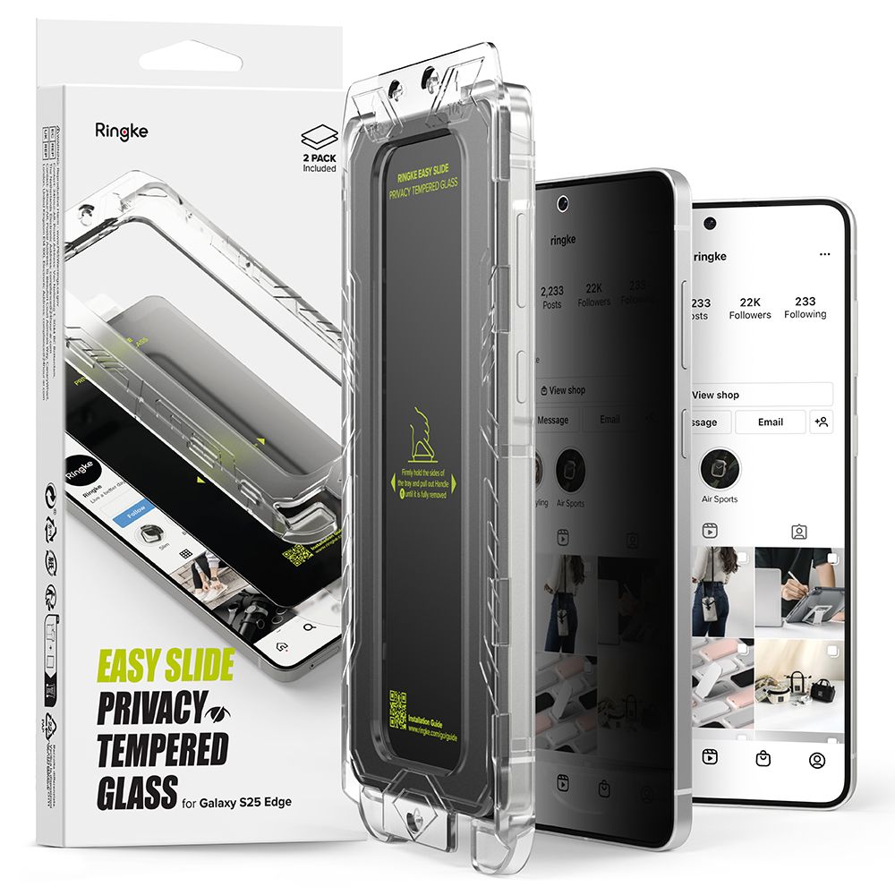 Ringke Ringke Galaxy S25 Edge 2-PACK Easy Slide Skärmskydd Privacy