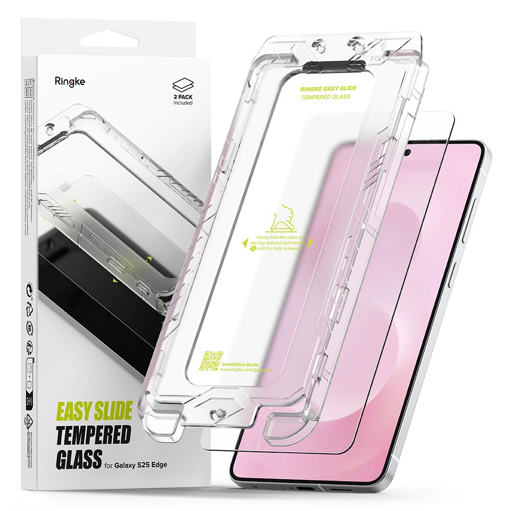 Ringke Ringke Galaxy S25 Edge 2-PACK Easy Slide Skärmskydd Härdat Glas