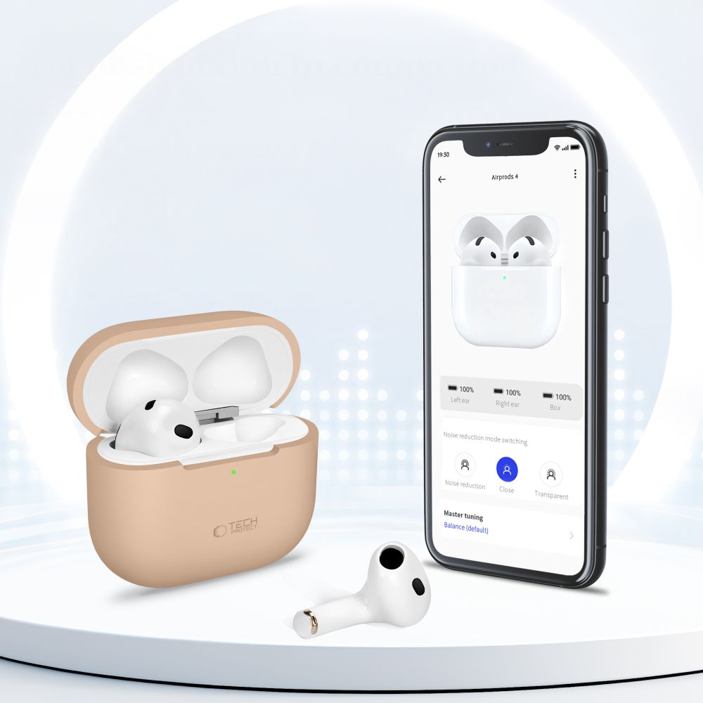 Tech-Protect Tech-Protect AirPods 4 Skal Silikon Crayon Grey