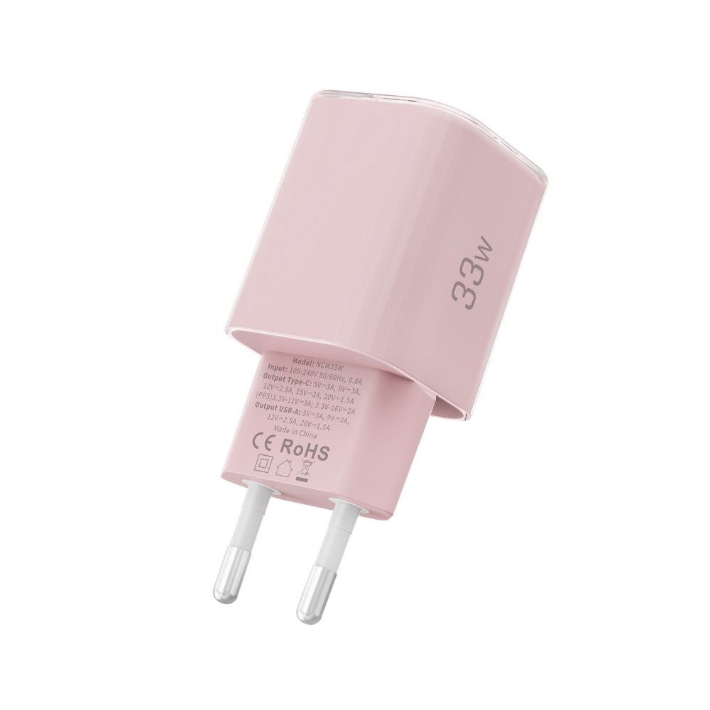 Tech-Protect Tech-Protect 33W Väggladdare PD QC USB-C / USB-A Baby Pink