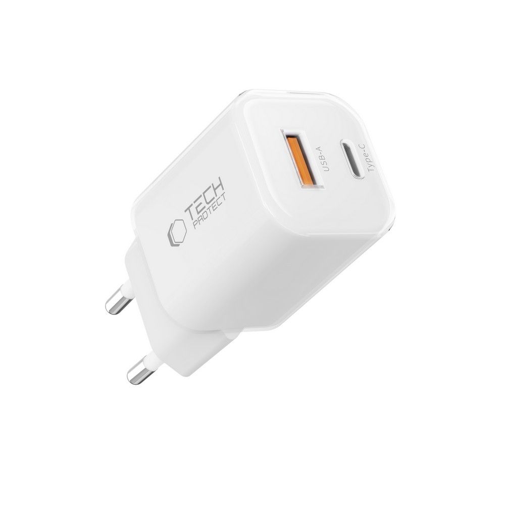 Tech-Protect Tech-Protect 33W Väggladdare PD QC USB-C / USB-A Vit