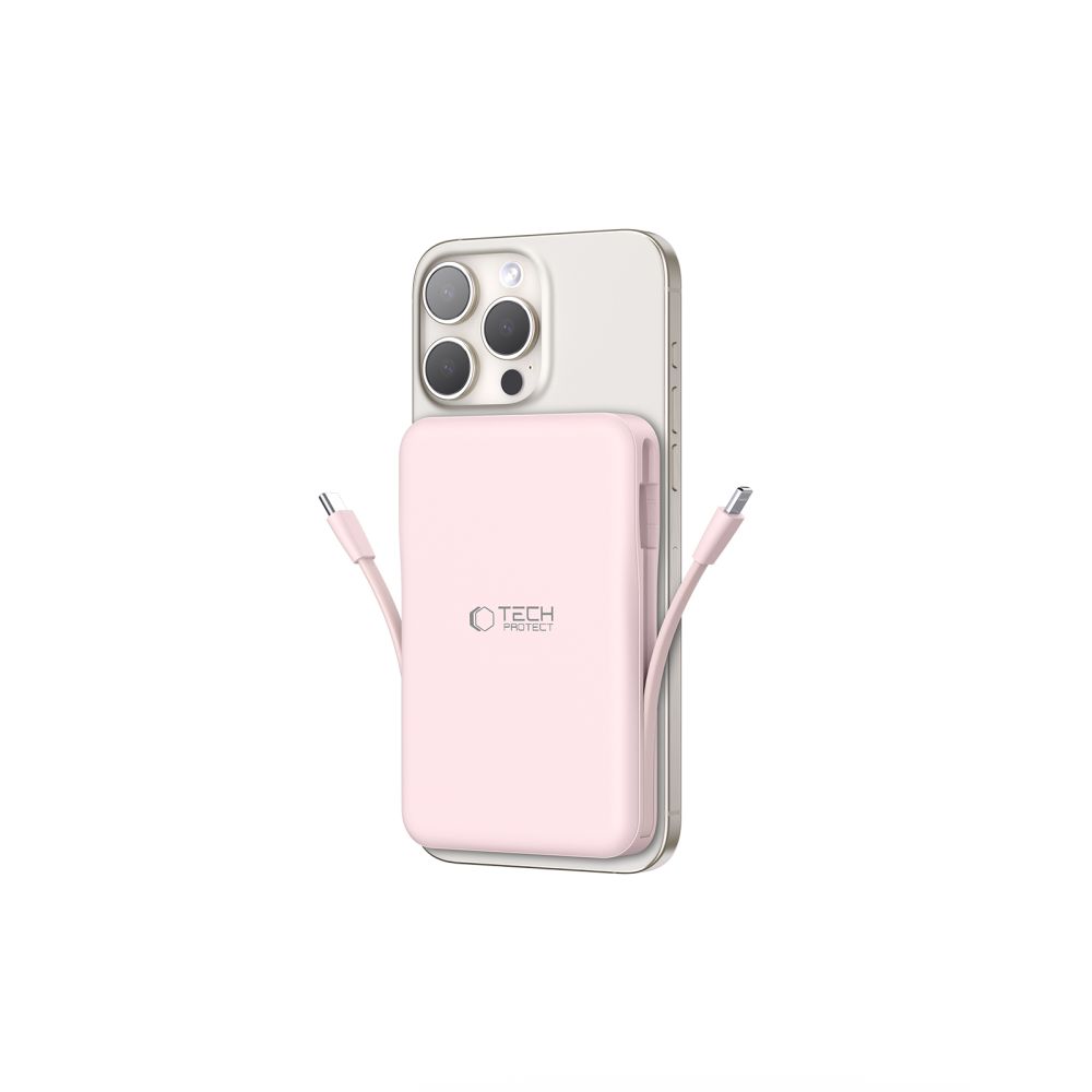 Tech-Protect Tech-Protect 10000 mAh MagSafe Powerbank LifeMag Rosa